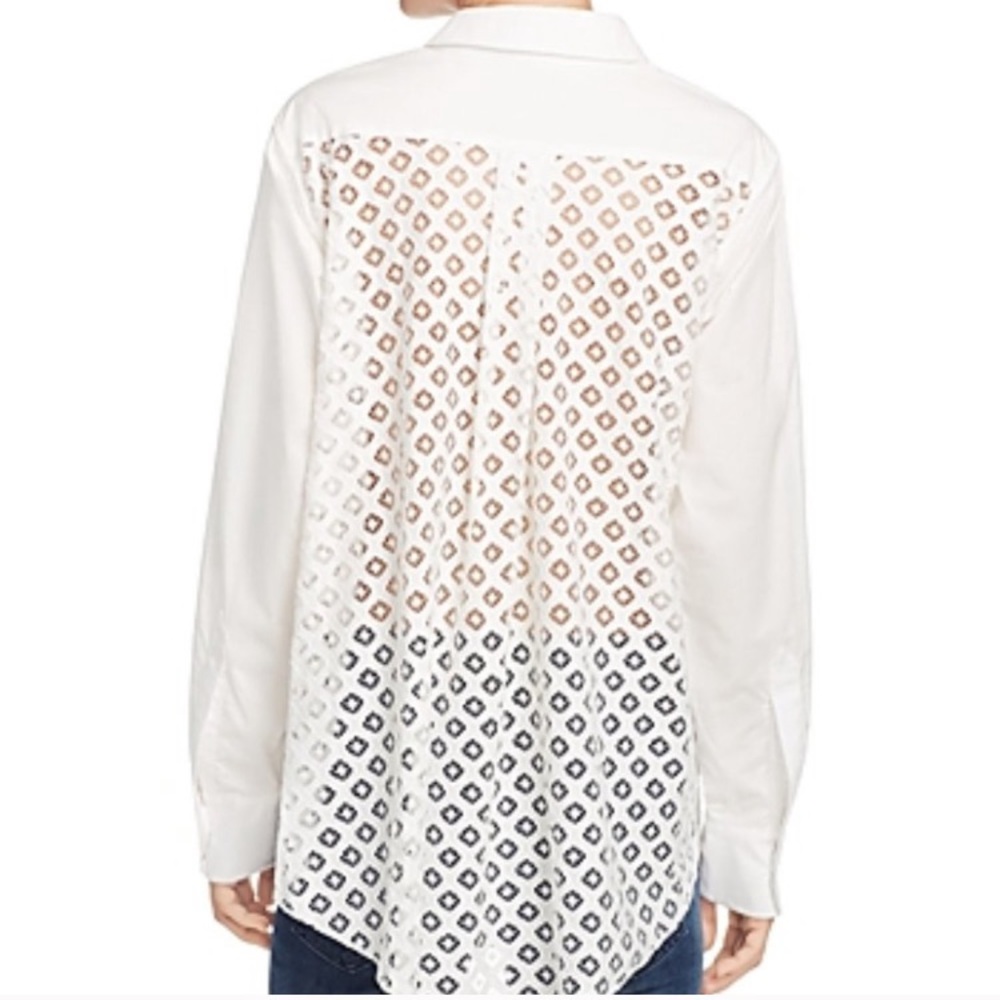 Cinq a Sept Shirt Lace Back Castor